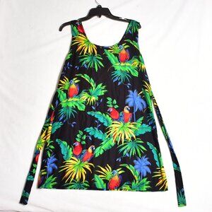 Coconut Pier USA Women's Parrot Dress Size Medium Beach Island Resort Hawaiian